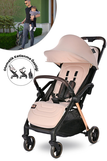 LORELLİ Lorelli Loret Otomatik Katlanan Kabin Boy  Bebek Arabası - Beige