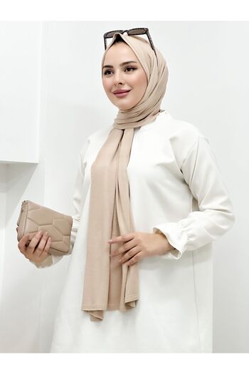 Efdal.accessory Ecru Colored Efdal Combed Cotton Shawl