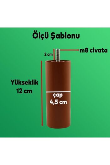 Badem10 Mobilier Canapea Fotoliu Baza de ridicare Riser M8 Șurub Incediş Suport Picior Picioare Cafea 12cm