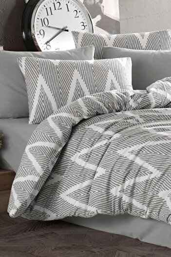 Eponj Home Olivia Gray Single Easy-iron Duvet Cover Set