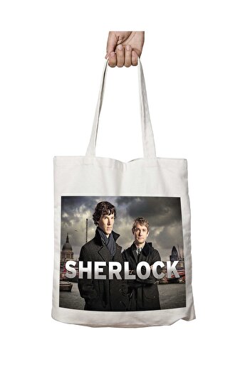 ART HEDİYE Σέρλοκ Χολμς BBC TV Series Pattern - Πλενόμενη μόνιμη υφασμάτινη τσάντα ώμου