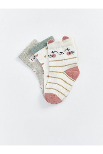 LC Waikiki Patterned Baby Girl Socks - Set of 3