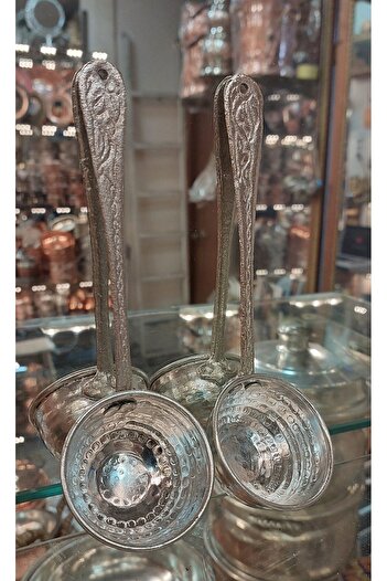 Bakır Center Copper Ladle Copper Spoon Small Elegant Stylish Ayran Ladle 2-piece set