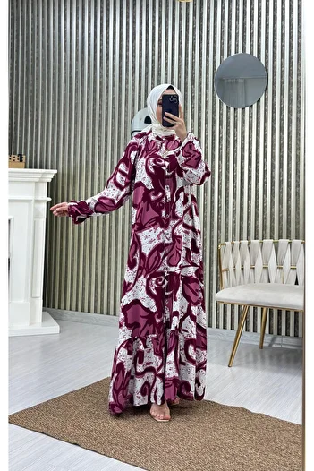 Moda Krash Ύφασμα βισκόζης - Καλοκαιρινό φόρεμα με φαρδιά κοπή και λεπτομέρεια ζώνης