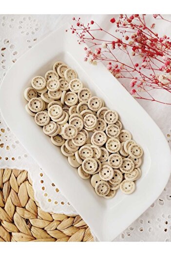 ilmekhobievi Handmade Wooden Button Set 15 Pieces 15mm