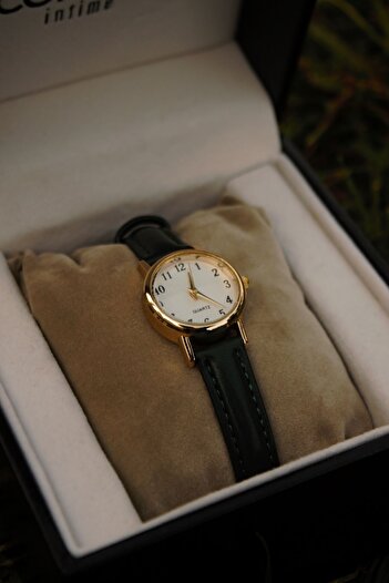 QUARTZ Marka Vintage Deri Kordon Yuvarlak Klasik Minimal Kol Saati