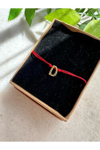 LUCKY ACCESSORIES Red Letter Lucky Bracelet D LETTER