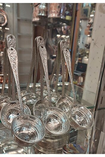 Bakır Center Copper Ladle Copper Spoon Small Elegant Stylish Ayran Ladle 6-piece set