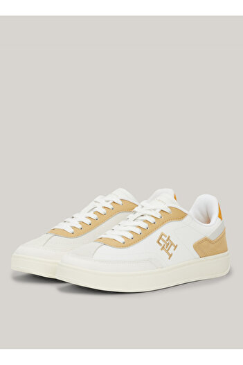 Tommy Hilfiger Beyaz - Sarı Kadın Sneaker FW0FW08037ABB