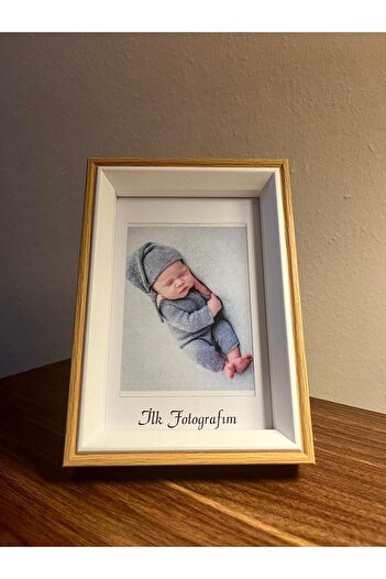 Tiny Desing Accessorıes my First Photo Written Children's memory Frame - Wooden