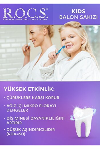 R.O.C.S. Rocs Kids 4-7 Yaş Diş Macunu Balon Sakızı 45 gr