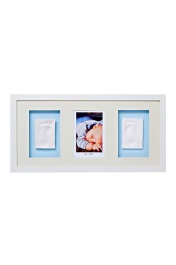 Baby Memory Prints White Prints Trio Hand and Footprint 3-Piece Frame