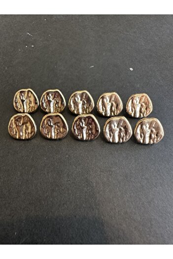 aensia Gold Gold Crinkle Curved Design Button 22 Size Metal Button Shirt Button-10 Pack