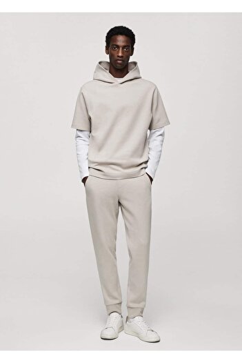 MANGO Man Short-Sleeved Hooded Sweatshirt