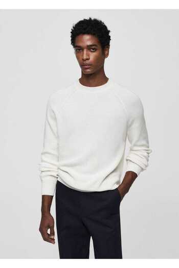MANGO Man Round neck rib sweater