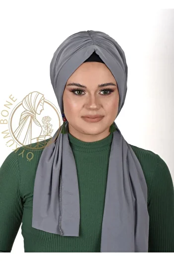 OykumBone Gray Plain Humor Sandy Fabric Ready Shawl /bone