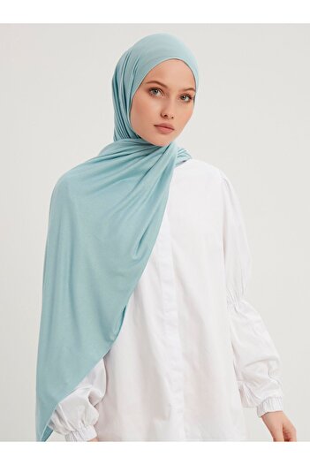 Saless Water Green Lycra Viscose Combed Shawl - 70x180cm