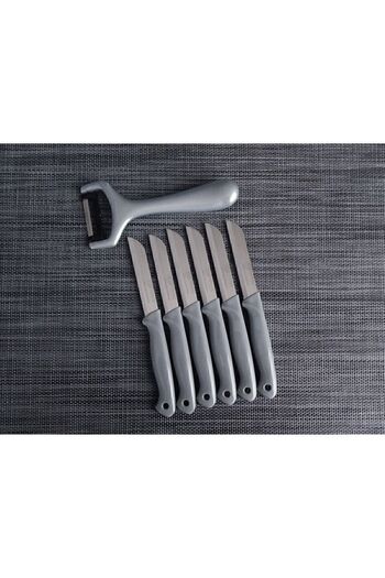 Solingen 6-Piece Fruit Knife and Peeler Set 7-Piece Set Gray