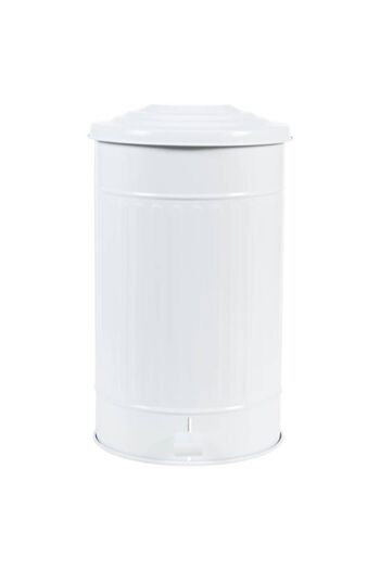 KOCHER 30 Liter Metal Painted Pedal Bin with Lid White