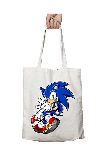 ART HEDİYE Sonic You Do - Τσάντα ώμου με μόνιμη στάμπα δύο όψεων που πλένεται