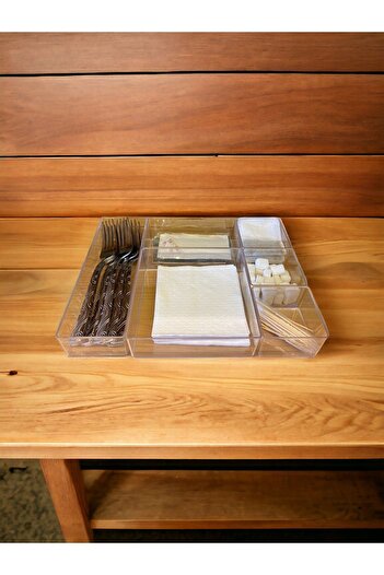Bayev Lv216 Dowry Bowl Fork Spoon - 6 Piece Organizer Box Drawer and Napkin Holder Sugar Bowl