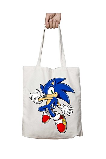 ART HEDİYE Sonic The Hedgehog PNG-3 - Πλενόμενη τσάντα ώμου με μόνιμη εκτύπωση δύο όψεων