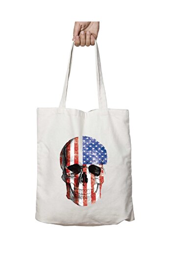 ART HEDİYE American Skull Printed - Πλενόμενη Τσάντα Διαρκείας