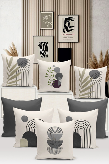 Bertille Home Minimalist Series - Set of 8 Digital Printed Throw Pillow Covers