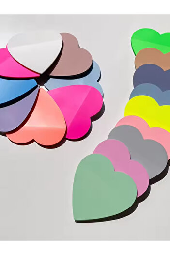 EZOSHOP Heart Patterned Transparent Postit Notes - Adhesive Sticky Paper