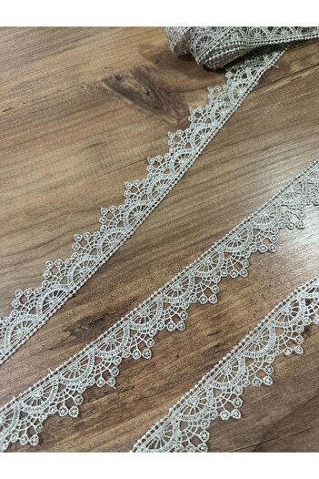 efem gipür Sun Patterned Guipure Lace Band - 8.5 Mt Dark Towel Edge Tableware
