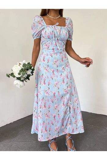 NDN STORE Long Floral Patterned Summer Dress