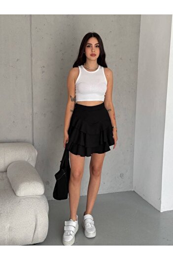 Noa Noa Mykonos Style Frilly Mini Skirt