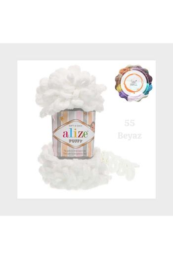Alize Puffy Hand Knitting Yarn Big Bowknot (μονό) - 100 γρ. 9 Μ. Σχοινί δακτύλων, σχοινί κουβέρτας