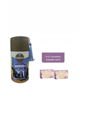 özden Gizem 100% Handmade Natural Pumpkin Fiber Lavender Soap Set of 2 240 Gr