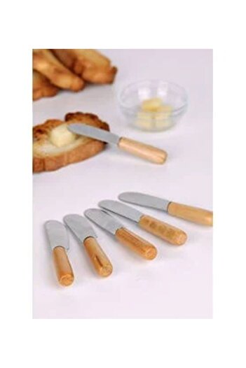 Global Ersat 6-Piece Luxury Butter and Jam Knife with Bamboo Handle