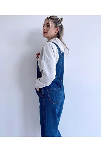 ARSUVAL Salopeta Denim Gardener Salopet Albastru Inchis Lung Denim Salopet