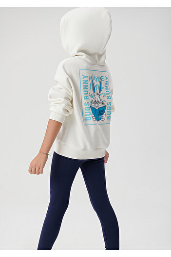 Mavi Bugs Bunny Printed Hooded White Sweatshirt 7S10008-80194