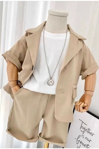 Calisa Boys' Summer Palazzo Set - Jacket, T-shirt and Bermuda Shorts