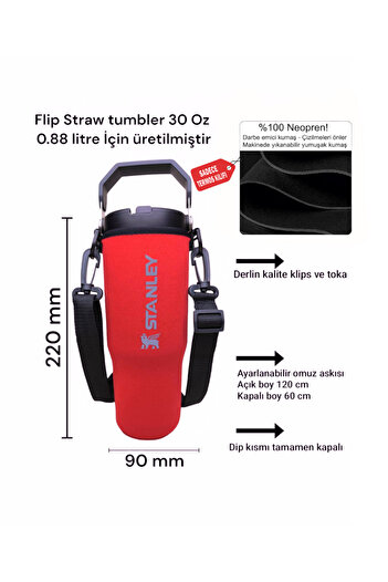 Stanley Neopren Termos Kılıfı       Flip Straw Tumbler 0.89 LT