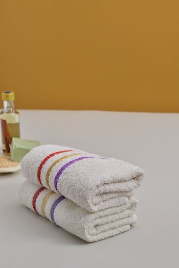 MaLana Havlu Sergent Striped 100% Cotton Towel Set of 2