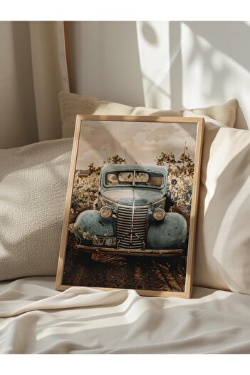 Postifull Rustic Unframed Poster, Scandinavian Brown Painting, No:29 Old Truck Photo, Vertical