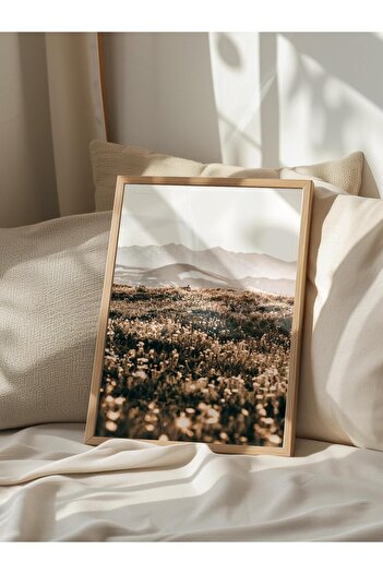 Postifull Rustic Unframed Poster, Scandinavian Brown Painting, No:61 Mountain Landscape Photo, Vertical