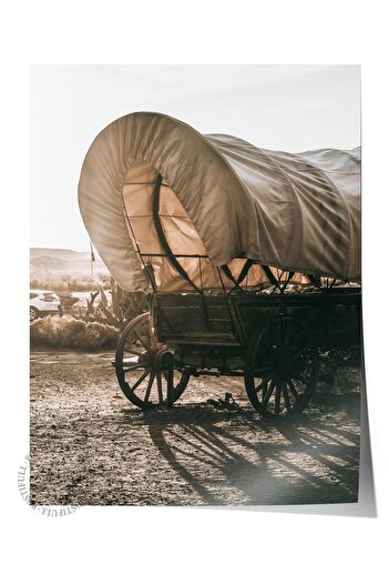Postifull Rustic Unframed Poster, Scandinavian Brown Painting, No:91 Closed Horse Carriage Photo, Vertical