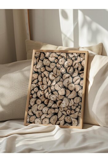 Postifull Rustic Unframed Poster, Scandinavian Brown Painting, No:99 Seeds in Piles Photo, Vertical