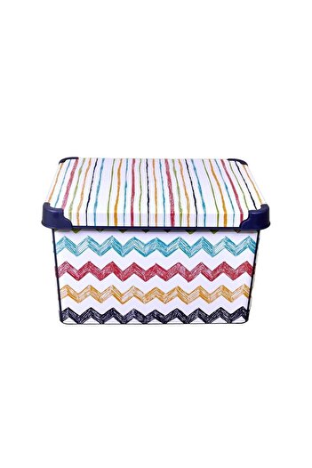 QUTU Style Box Colored Zigzag Toy Storage Box - 20 Liters