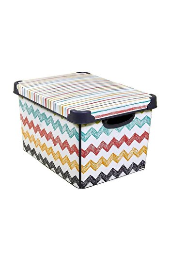 QUTU Style Box Colored Zigzag Toy Storage Box - 20 Liters
