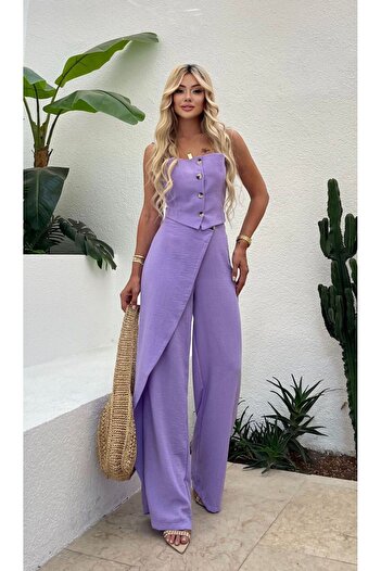MOCCHI Rossi Linen Double Set - Wrap Pants and vest