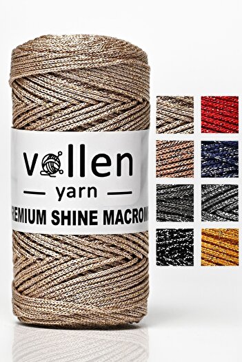 vollen yarn 100Gr/150M Висококачествена брокатена полиестерна макраме торбичка - Supla и гривна