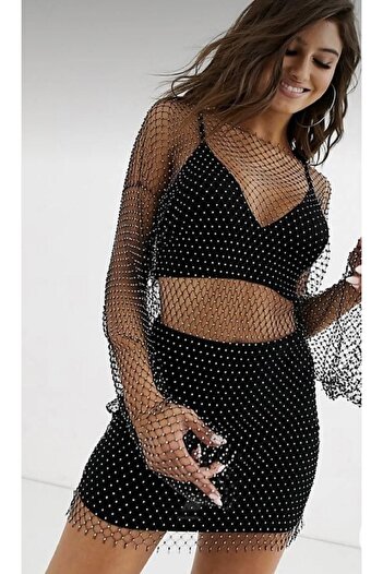 Mono Online Φόρεμα Crystal Stone Mesh