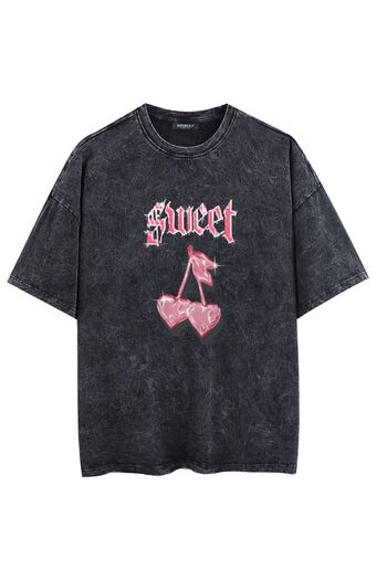 Mad&Calf Μπλουζάκι Unisex Washable Sweet Cherry με στάμπα Oversize